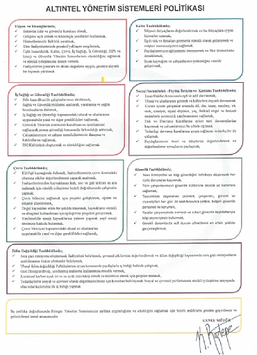 Yönetim Sistemleri Politikası